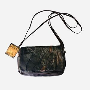 Moda Italy Leather Patchwork Crossbody Handbag Purse